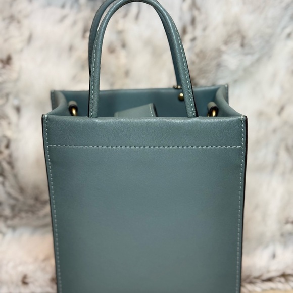 Coach Blue Leather Tote Bag - Picture 4 of 5